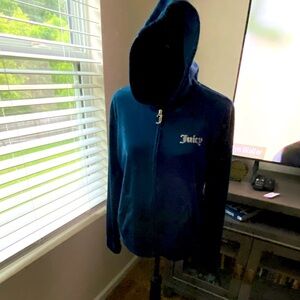 Juicy Couture Navy Velour Zip-Up